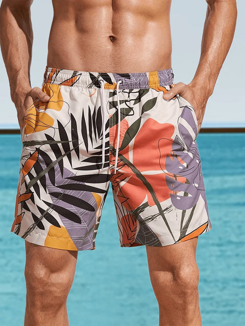 Jasper - Badeshorts mit Blatt-Print