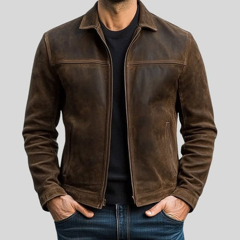 Mike - Elegante Lederjacke mit Reißverschluss