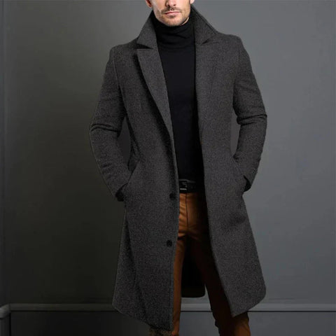 Arjun - Eleganter langer warmer Trenchcoat für Herren