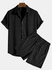 Murphy - Cord-Shorts und Hemd-Set für Herren