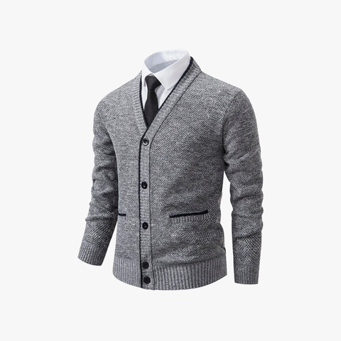 Roberto - Elegante Strickjacke mit V-Ausschnitt und Knöpfen für Herren