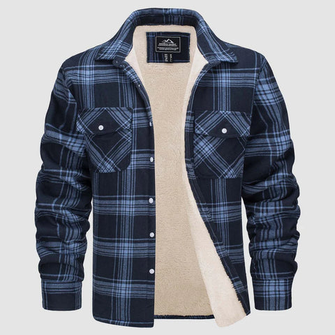 Ellis - Warme Herrenjacke mit Fleece und Karomuster