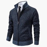 Pascal - Slim Fit-Jacke mit Reißverschluss und Rautenmuster für Herren