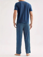Zander - Set aus kurzärmligem Hemd und gestreifter Hose für Herren