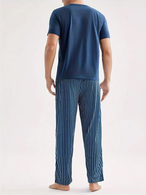 Zander - Set aus kurzärmligem Hemd und gestreifter Hose für Herren