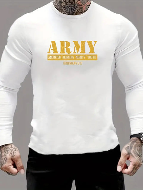 Adam - Print Herren Casual Comfy Langarm T-Shirt