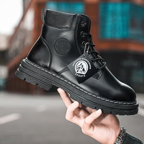 Warren - High-Top-Arbeitsstiefel im Vintage-Stil