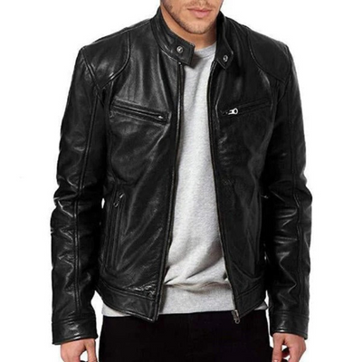 Sabastian - Stilvolle, schmal geschnittene Lederjacke für Herren