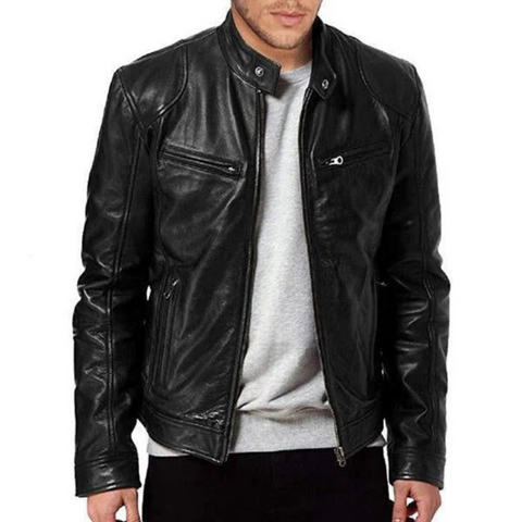 Sabastian - Stilvolle, schmal geschnittene Lederjacke für Herren