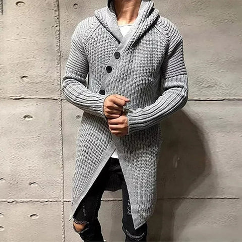 Darrell - Stilvoller gestrickter langer Mantel