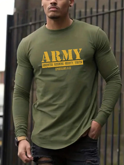 Adam - Print Herren Casual Comfy Langarm T-Shirt