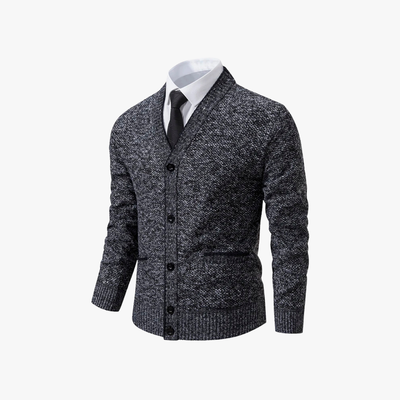 Roberto - Elegante Strickjacke mit V-Ausschnitt und Knöpfen für Herren