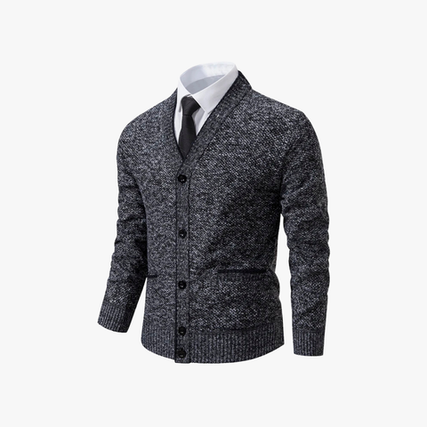 Roberto - Elegante Strickjacke mit V-Ausschnitt und Knöpfen für Herren