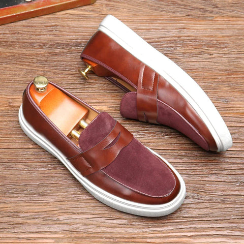 Leonard - Herren Mode Casual Slip-on Lederschuhe