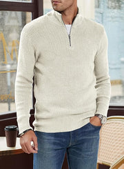 Simon - Stilvoller Strickpullover mit Reißverschluss und Rollkragen für Herren