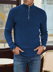 Simon - Stilvoller Strickpullover mit Reißverschluss und Rollkragen für Herren