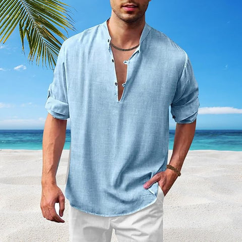 Trevelyan - Lässig Blend Henley Hemd für Herren