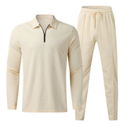 Harvey - Elegantes und bequemes Set mit langärmeligem Poloshirt und Hose