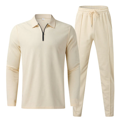 Harvey - Elegantes und bequemes Set mit langärmeligem Poloshirt und Hose