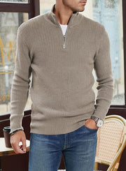 Simon - Stilvoller Strickpullover mit Reißverschluss und Rollkragen für Herren