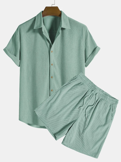 Esteban - Cord-Shorts und Hemd-Set für Herren