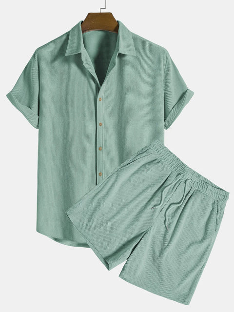 Murphy - Cord-Shorts und Hemd-Set für Herren