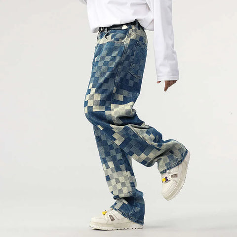 Saul - Karierte Jeans im Schachbrettmuster