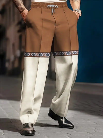 Corbin - Modische zweifarbige Patchworkhose