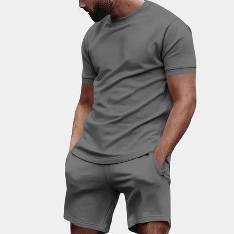 Everett - Herren-Set aus Rundhalshemd und Shorts