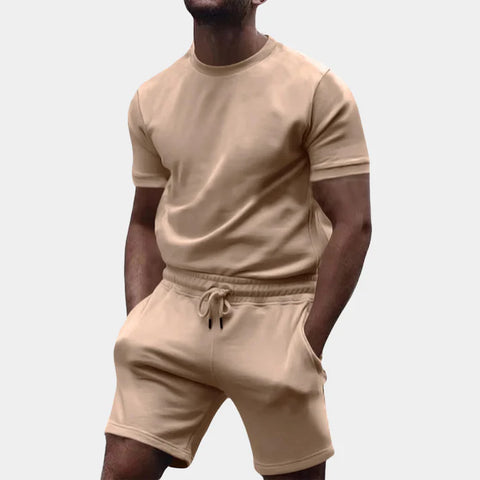 Everett - Herren-Set aus Rundhalshemd und Shorts