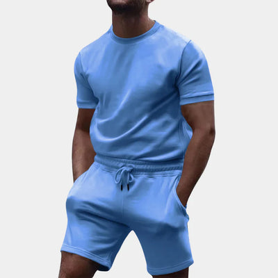 Everett - Herren-Set aus Rundhalshemd und Shorts