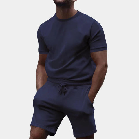 Everett - Herren-Set aus Rundhalshemd und Shorts