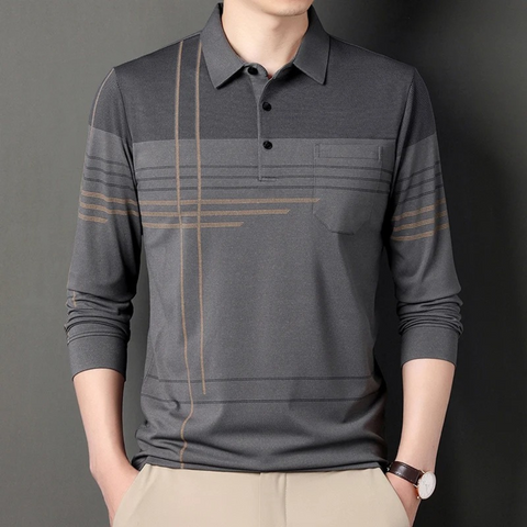 Felix - Elegantes Langarm-Poloshirt für Herren