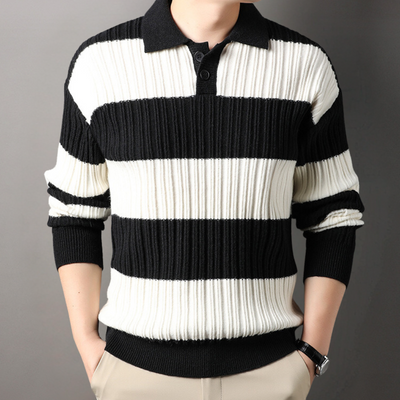 Byron - Eleganter gestreifter Strickpullover