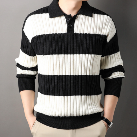 Byron - Eleganter gestreifter Strickpullover