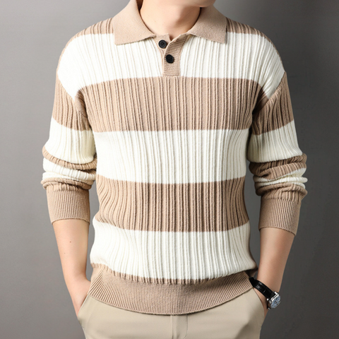 Byron - Eleganter gestreifter Strickpullover