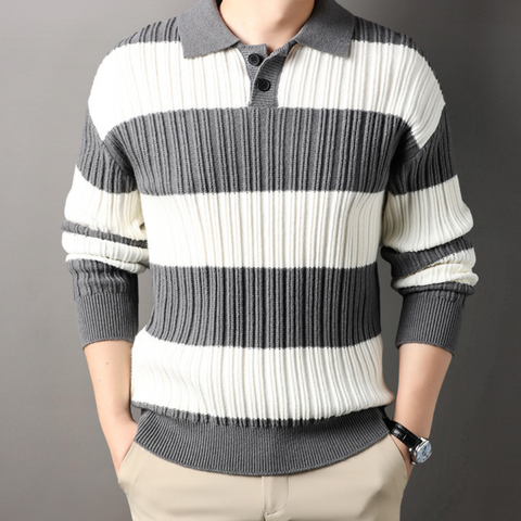 Byron - Eleganter gestreifter Strickpullover