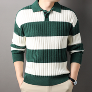Byron - Eleganter gestreifter Strickpullover