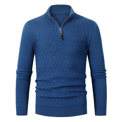 Silvio - Stilvoller, warmer Strickpullover mit Viertelreißverschluss für Herren