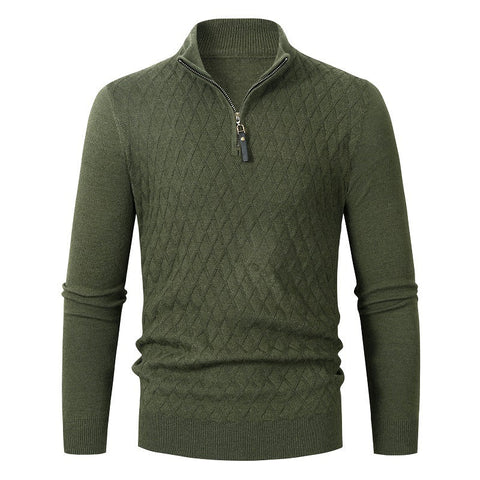 Silvio - Stilvoller, warmer Strickpullover mit Viertelreißverschluss für Herren