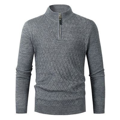 Silvio - Stilvoller, warmer Strickpullover mit Viertelreißverschluss für Herren