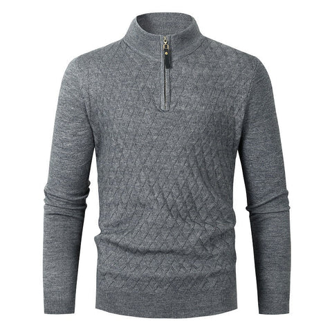 Silvio - Stilvoller, warmer Strickpullover mit Viertelreißverschluss für Herren