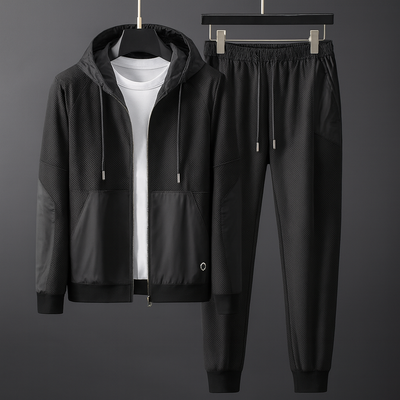 Rodrigo - Stilvolles Set aus Kapuzenjacke und Hose mit Mesh-Reißverschluss für Herren