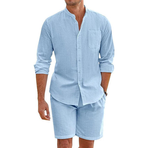 Lemuel - Elegantes und bequemes Set mit Langarmhemd und Shorts
