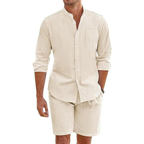 Lemuel - Elegantes und bequemes Set mit Langarmhemd und Shorts