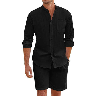 Lemuel - Elegantes und bequemes Set mit Langarmhemd und Shorts