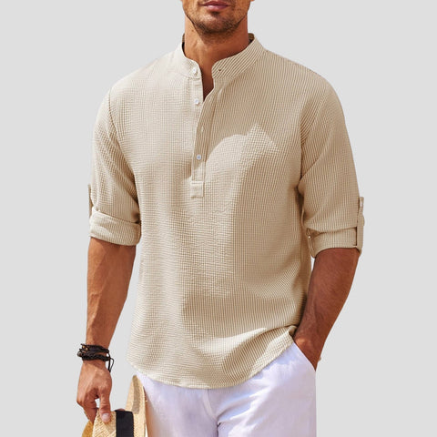 Jomar - Elegantes Langarmhemd mit Stehkragen und Knöpfen
