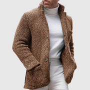 Xabier - Strukturierter Strickcardigan mit Stehkragen für Herren