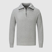 Roque - Stilvoller Strickpullover mit halbem Reißverschluss und hohem Kragen für Herren