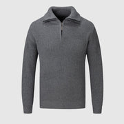 Roque - Stilvoller Strickpullover mit halbem Reißverschluss und hohem Kragen für Herren